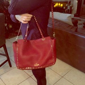 Valentino Medium Rockstud trapeze tote